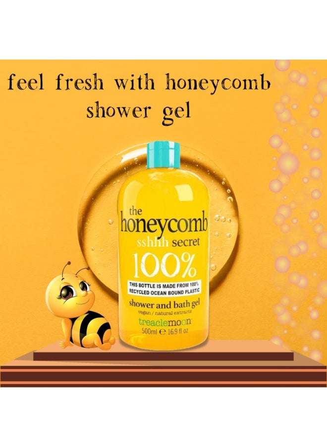 Treaclemoon The Honeycomb Secret Moisturizing Shower & Bath Gel With Natural Honeysuckle Extracts Cleanses & Nourishes Skin | Paraben Free | Cruelty Free For All Skin Type 500Ml - Image 4