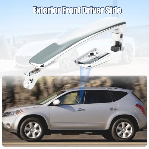 NPAUTO مقبض باب السائق الخارجي الجانبي الأيسر بديل لسيارات نيسان روج ومورانو 2008 2009 2010 2011 2012 2013، إنفينيتي FX35 FX45 G35 2003 2004 2005 2006 2007 2008، كروم 81068 80640CA012 - Image 2