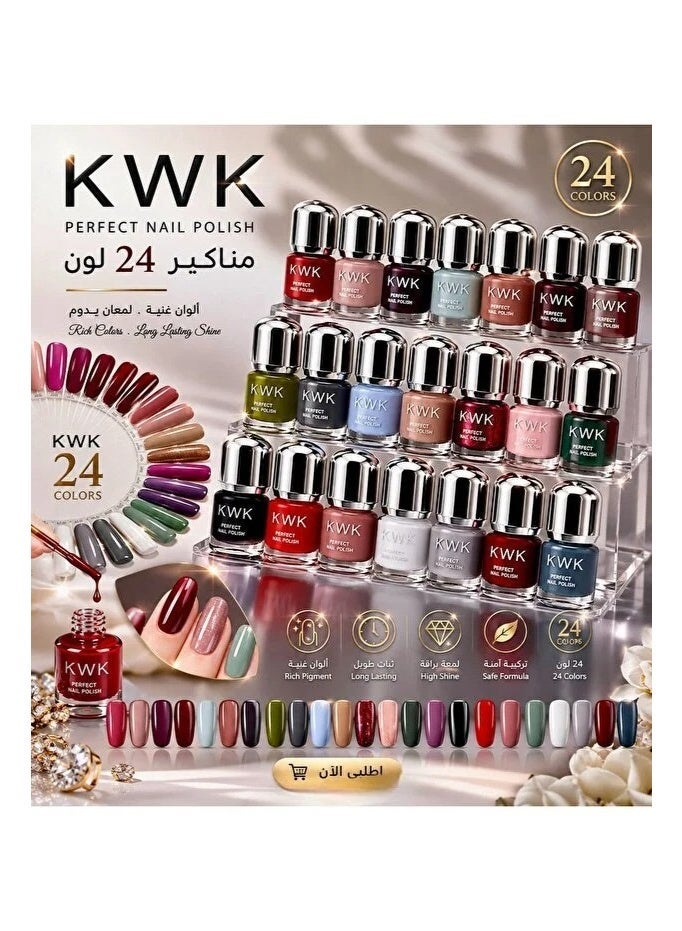 KWK Nail Polish - 24 Colors Irresistible Colors... and Lasting Shine - Image 1