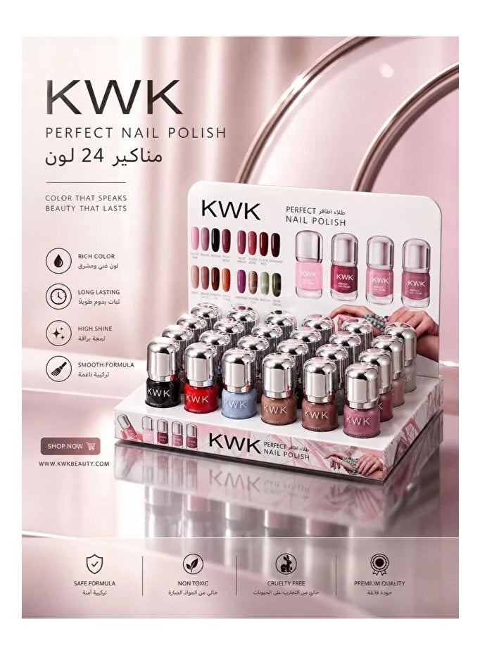 KWK Nail Polish - 24 Colors Irresistible Colors... and Lasting Shine - Image 4