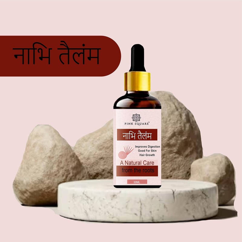 Pink Square Nabhi Tailam Belly button oil for skin hair Nabhi Tailam for Health and Beauty Belly Oil Nabhi Oil Belly Button Oil Navel Oil 30ML Pack of 3 - Image 2
