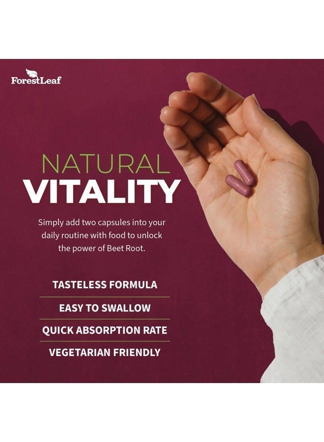ForestLeaf مركب جذر الشمندر مع الزنجبيل وبذور العنب، 1000 ملغ لكل حصة، عضوي معتمد - 120 كبسولة - Image 5