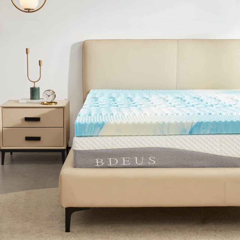 SINWEEK 3 Inch Mattress Topper 5Zone Memory Foam Mattress Topper Pressure Relief Soft Mattress Pad CertiPURUS Certified King
