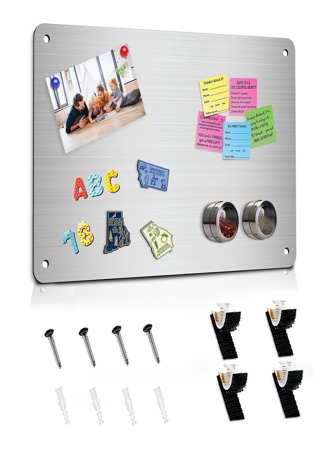 Beclumas Magnetic Board 17.5" x 11.4" Magnet Bulletin Board is Suitable for displaying Notes, Photos,Magnetic Letters, Suitable for Walls, refrigerators, cabinets, etc (Silver) - Image 1
