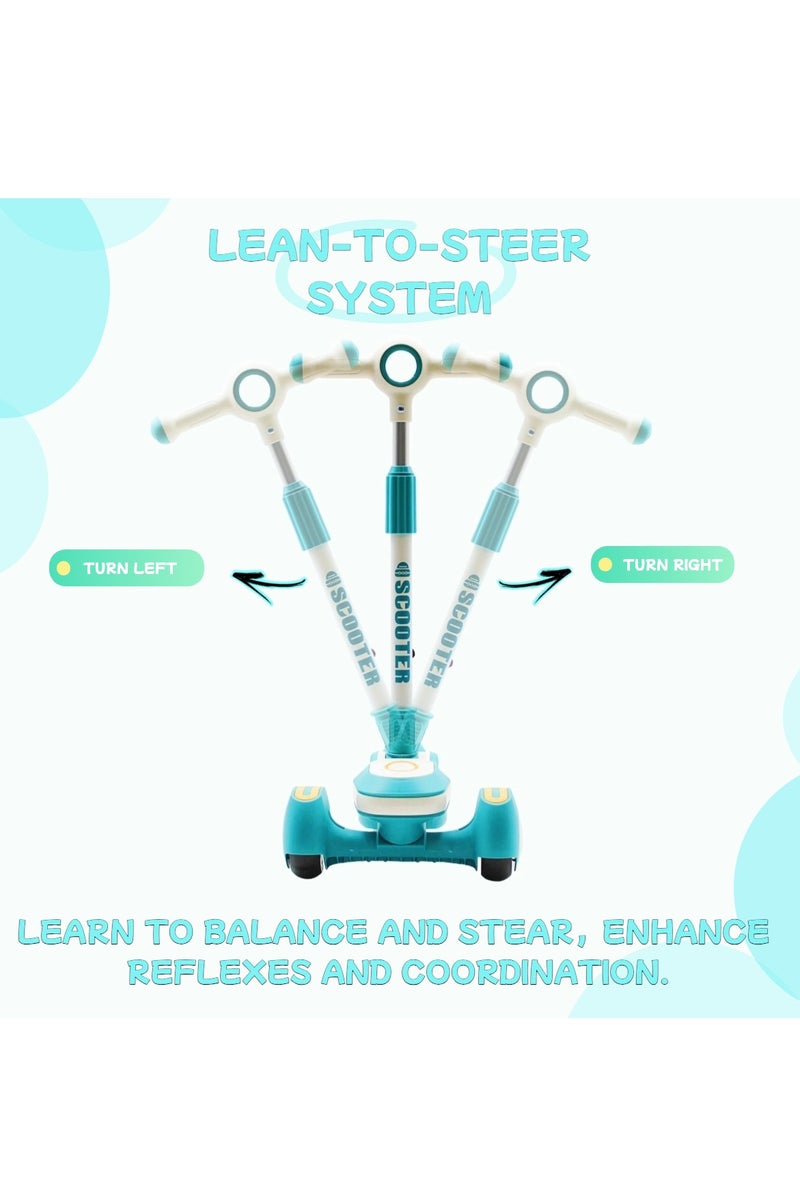 EASY FUTURE Scooters for Kids with Foldable & Height Adjustable Handle Kick Scooter with LED PU Wheels & Rear Brake Kids Scooter for 3 to 8 Years - Image 4