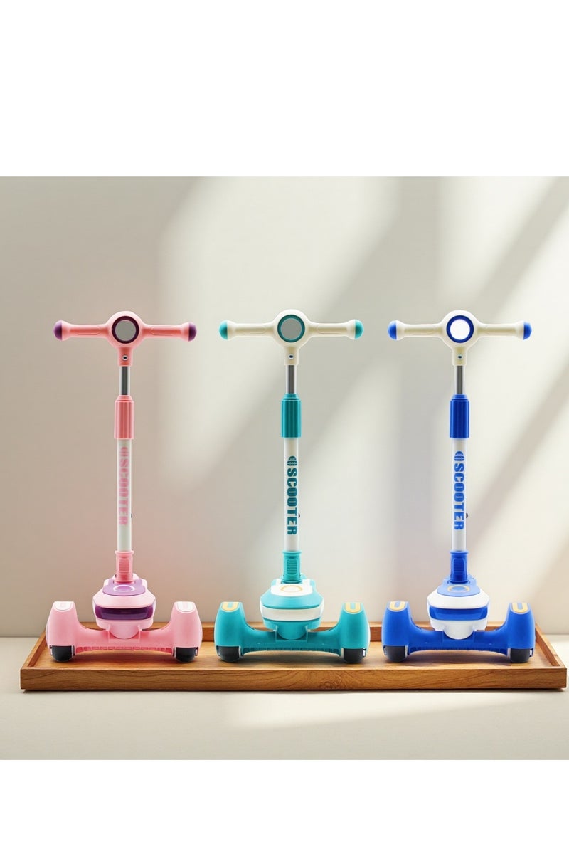 EASY FUTURE Scooters for Kids with Foldable & Height Adjustable Handle Kick Scooter with LED PU Wheels & Rear Brake Kids Scooter for 3 to 8 Years - Image 5