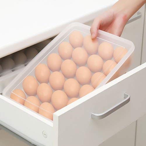 Orrda Plastic 24 Egg Storage Box for Fridge Egg Storage Basket Organizer Container with Lid Egg Keeper Case Holder for Refrigerator Kitchen Multicolor - Image 5