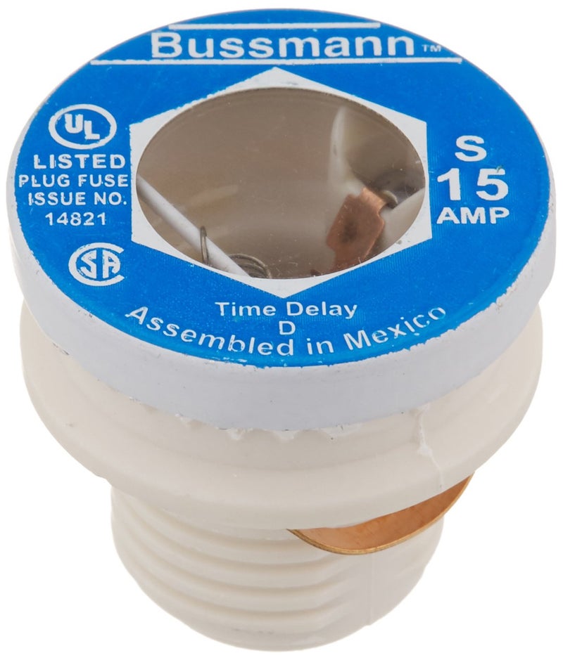 Bussmann S-15 15 Amp Type S Time-Delay Dual-Element Plug Fuse Rejection Base, Pack of 4, No Color