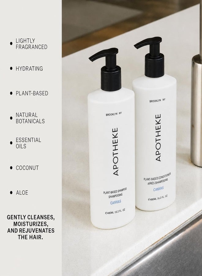 Apotheke Canvas Plant-Based Shampoo and Conditioner Set, Naturally KIND Formulation, Enriched with Organic Aloe, Chamomile, Coconut and Jojoba Oils, 16.2 Fl Oz Each - Image 5