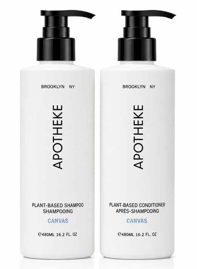Apotheke Canvas Plant-Based Shampoo and Conditioner Set, Naturally KIND Formulation, Enriched with Organic Aloe, Chamomile, Coconut and Jojoba Oils, 16.2 Fl Oz Each - Image 1