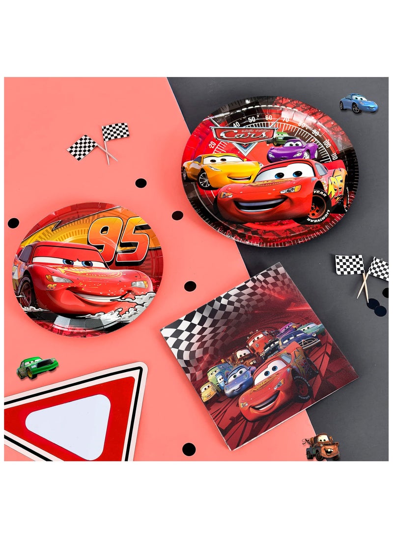FRUITFUL PARTY - Cars Birthday Party Decorations for 10 Guests, 116pcs Cars Birthday Disposable Party Tableware Set Cars Balloons Banner Lightning Mcqueen Birthday Decorations - Image 1