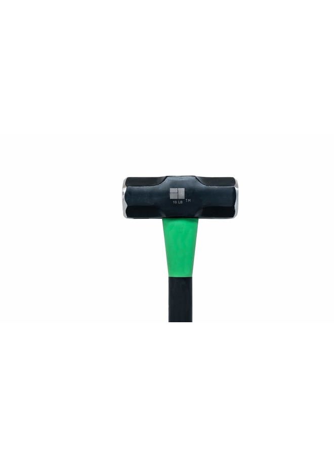 Hooyman 10lb Sledge Hammer with Heavy Duty Construction, Ergonomic No-Slip H-Grip Handles, Solid Fiberglass Cores, and Epoxy Sealed Heads for Construction, Gardening, Yard Work, and Outdoors - Image 2