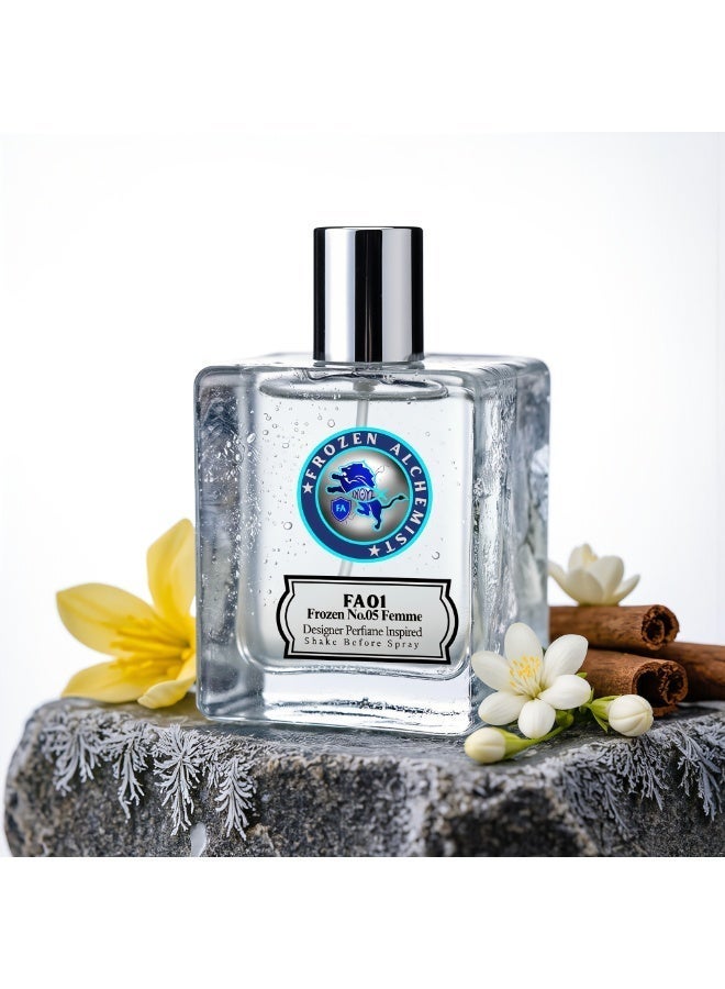Frozen Alchemist Frozen No.5 (FA01) EDP 100ml for Women by Frozen Alchemist | Floral Aldehydic Fragrance | Jasmine, Rose, Ylang-Ylang & Vanilla Notes | Long Lasting Eau De Parfum - Image 2