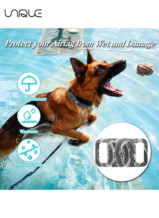 Unique 2 Pack Waterproof AirTag Dog Collar Holder Compatible with Apple AirTag, Silicone Hidden Loop Holder for Airtag Tracker, Anti-Lost Dog Collar Air Tag Accessories(Gray,Pink)  - Image 3
