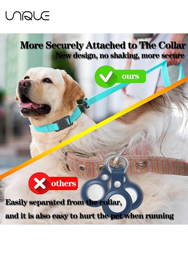 Unique 2 Pack Waterproof AirTag Dog Collar Holder Compatible with Apple AirTag, Silicone Hidden Loop Holder for Airtag Tracker, Anti-Lost Dog Collar Air Tag Accessories(Gray,Pink)  - Image 4