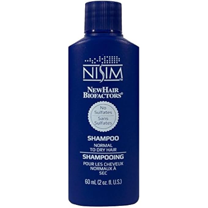 Nisim NewHair Biofactors Normal to Dry Shampoo - For Stronger, Healthier, Vibrant Hair - Formulated for Normal to Dry Hair - Sulfate-free, Paraben-free Travel Size 2 oz