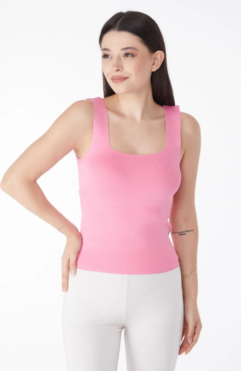 Tofisa Plain Medium Women Pink Summer Knitwear Crop - 25220