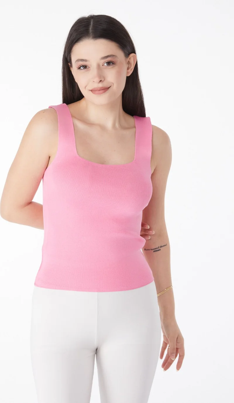 Tofisa Plain Medium Women Pink Summer Knitwear Crop - 25220