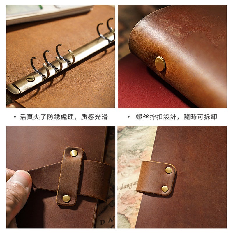 A5 Retro Loose-Leaf Notebook A6 Diary Office Business Handmade European-Style A7 Notepad Leather Notebook Planner - Image 5