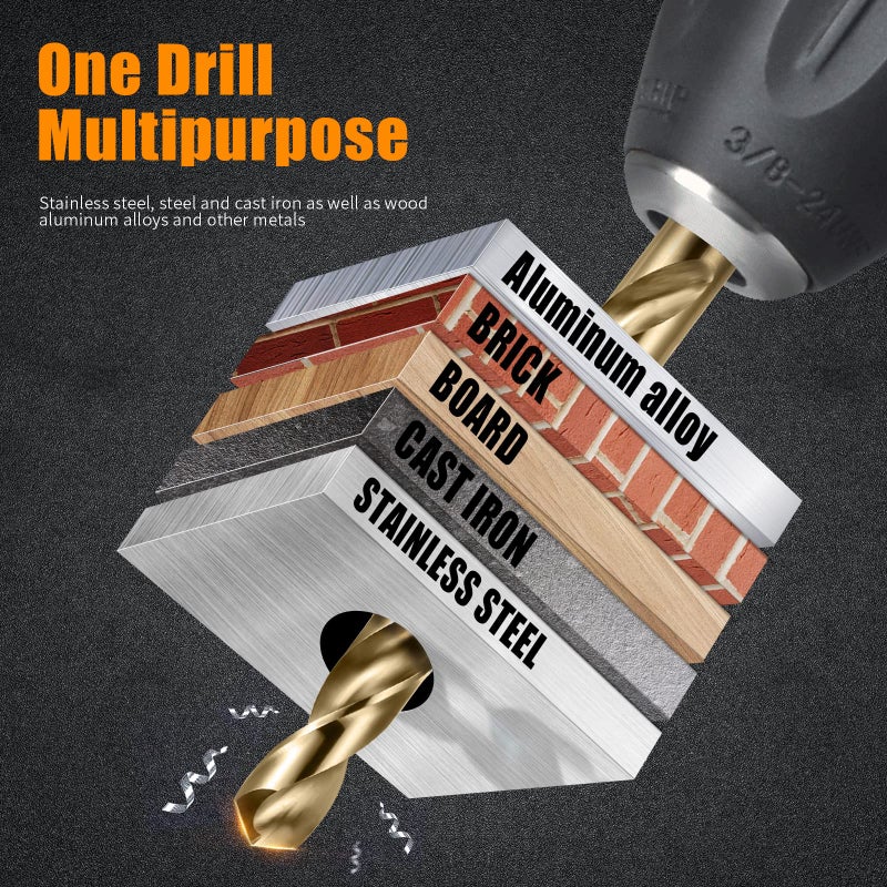 NewShark Cobalt Drill Bit Set  M35 Twist Hss Drill Bits Straight Shank  2Mm High Speed Steel Drill Bits For Drilling In Hard Metal  Stainless Steel  Cast Iron (8Mm) - Image 5