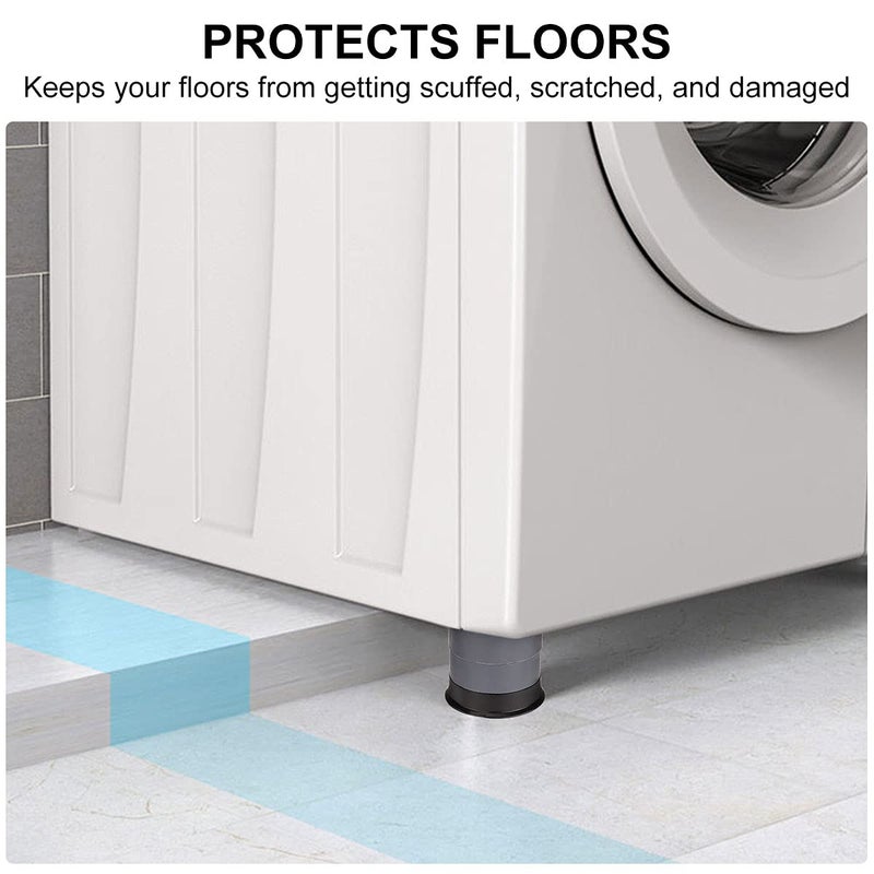 SLIIMU Pack of 4 Vibration Damper Washing Machine Feet Mat, Anti-Vibration Washing Machine Support, Non-Slip Vibration Damper Washing Machine Pad - Image 3