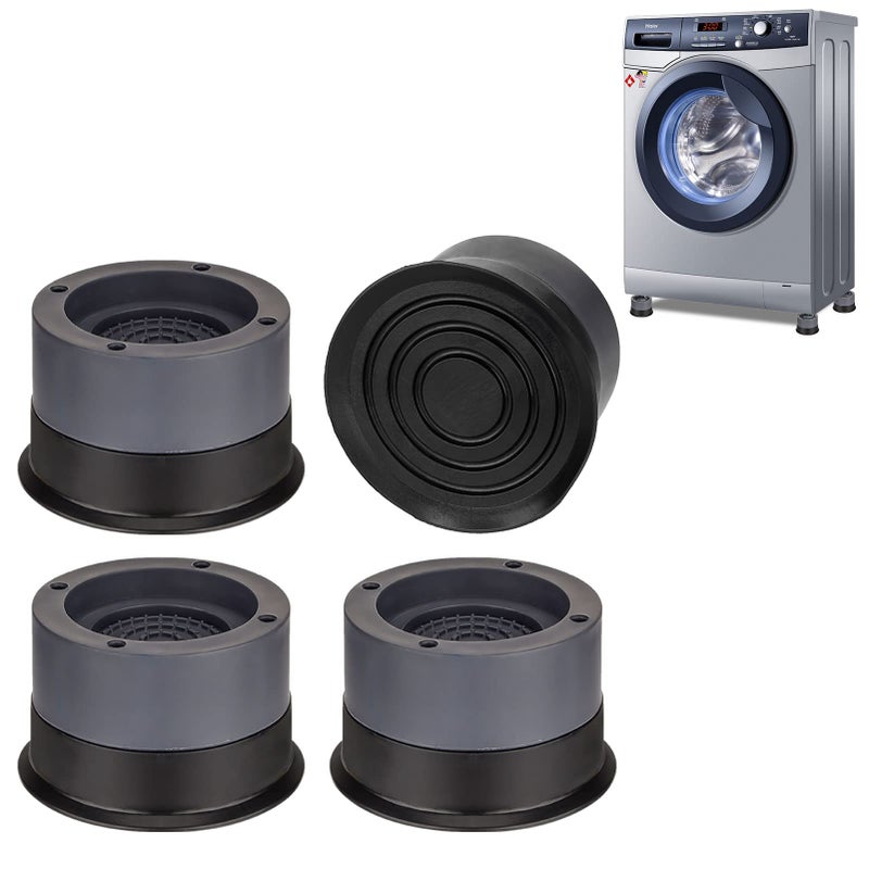 SLIIMU Pack of 4 Vibration Damper Washing Machine Feet Mat, Anti-Vibration Washing Machine Support, Non-Slip Vibration Damper Washing Machine Pad - Image 1