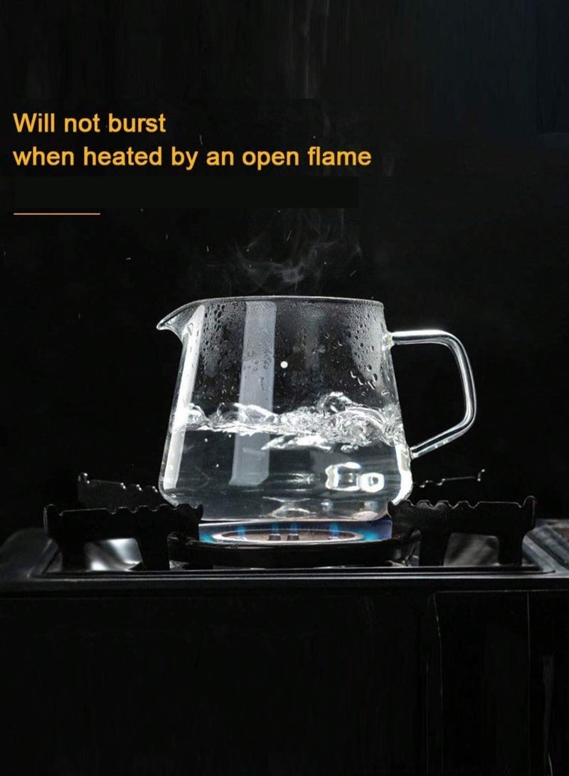 هومستر V60 صانع القهوة 600 مل، 2-4 أكواب، إبريق قهوة زجاجي مع فلتر V60، صينية خشبية أصلية للاستخدام في المنزل أو المكتب المقهى زاوية القهوة. - Image 5