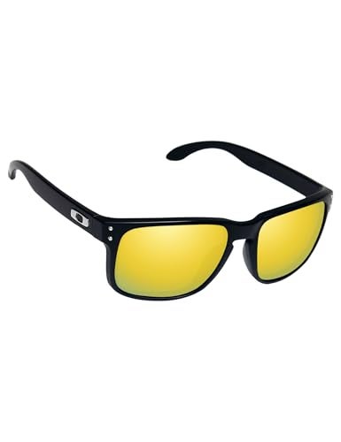 Alphax 24K Gold Mirrored Elite Polarized Replacement Lenses for Oakley Holbrook OO9102 Sunglasses - Image 3