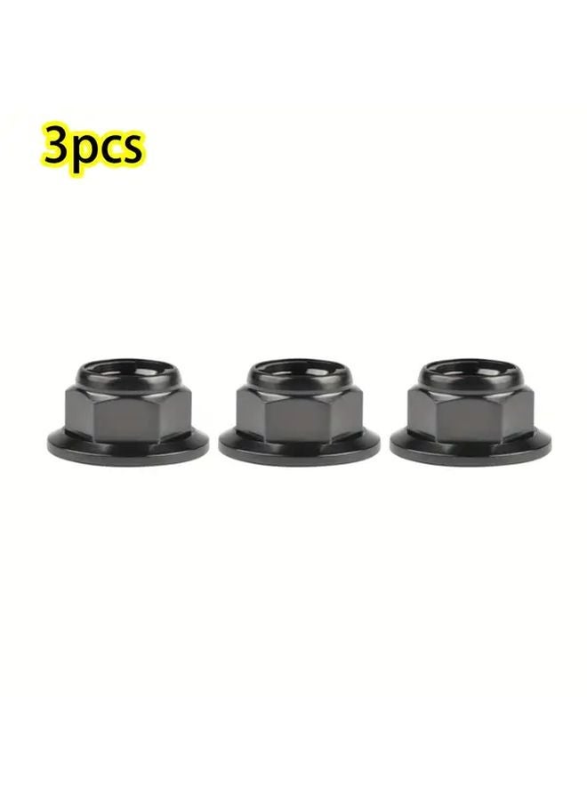 M10 Heavy Duty Flanged Lock Nut Full Thread 3pcs Industrial Automotive Plumbing - Image 2