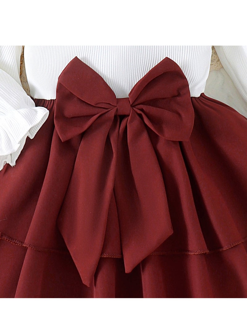 2–3Y Baby Girl Princess Dress and Hat Outfit, Cotton Top with Layered Polyester Skirt, Comfortable, Breathable, and Stretchable, Perfect for Birthday Party, Park Outing, Eid Visit, Princess Dress-Up, Mall Shopping, Everyday Wear and Baby Photoshoot  - Image 4