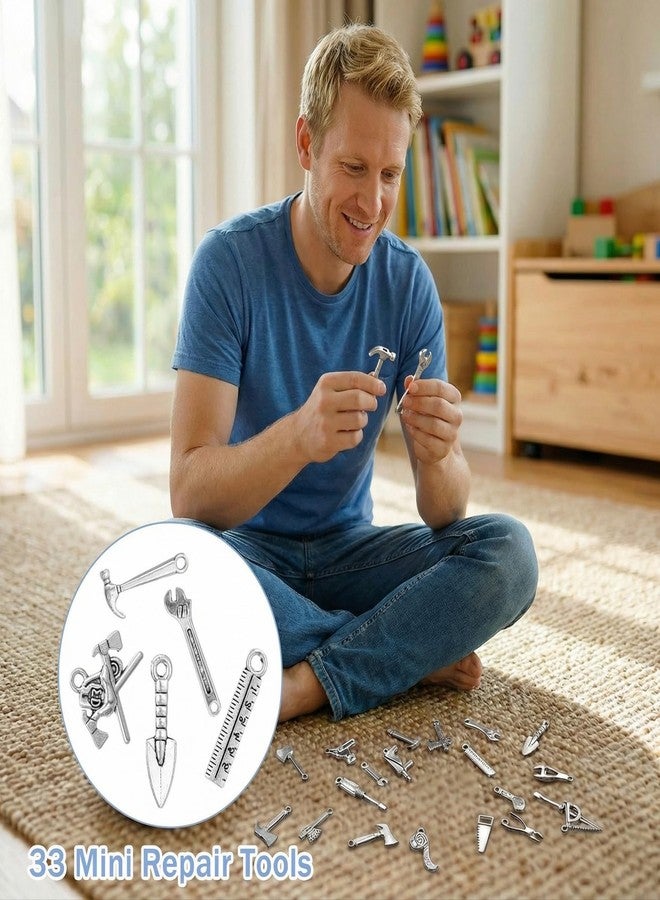 KFHENSOMR 33Pcs Miniature Doll House Tools 1/12 Scale Dollhouse Accessories Metal Home Repair Set Mini Yard Supplies Creative Pretend Toy for Party Dollhouse Decoration Accessories - Image 5