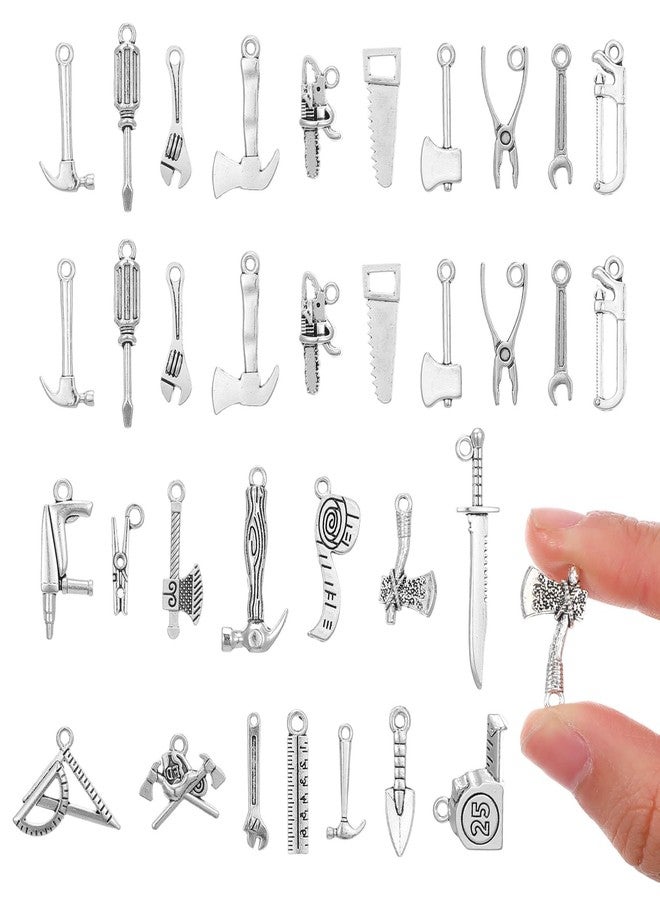 KFHENSOMR 33Pcs Miniature Doll House Tools 1/12 Scale Dollhouse Accessories Metal Home Repair Set Mini Yard Supplies Creative Pretend Toy for Party Dollhouse Decoration Accessories - Image 1