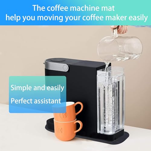 QEES Coffee Maker Mat For Countertops,Appliance Sliders for Kitchen Appliances,Small Appliance Coffee Maker Slider,Coffee Machine Mat Sliding Tray.Coffee Accessories.Black Appliance Slider mat. (Medium) - Image 5
