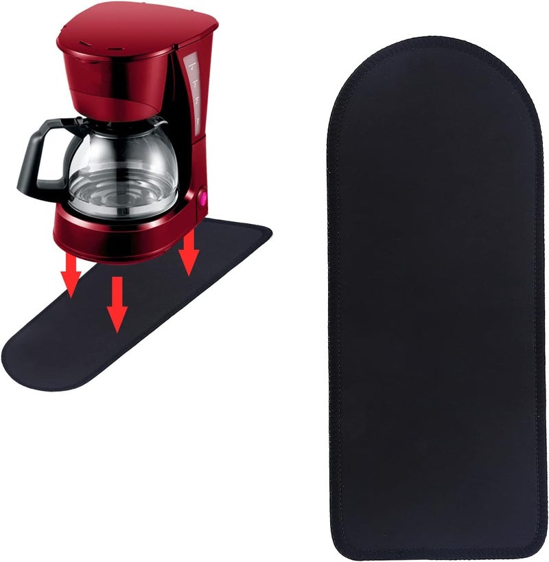 QEES Coffee Maker Mat For Countertops,Appliance Sliders for Kitchen Appliances,Small Appliance Coffee Maker Slider,Coffee Machine Mat Sliding Tray.Coffee Accessories.Black Appliance Slider mat. (Medium) - Image 1