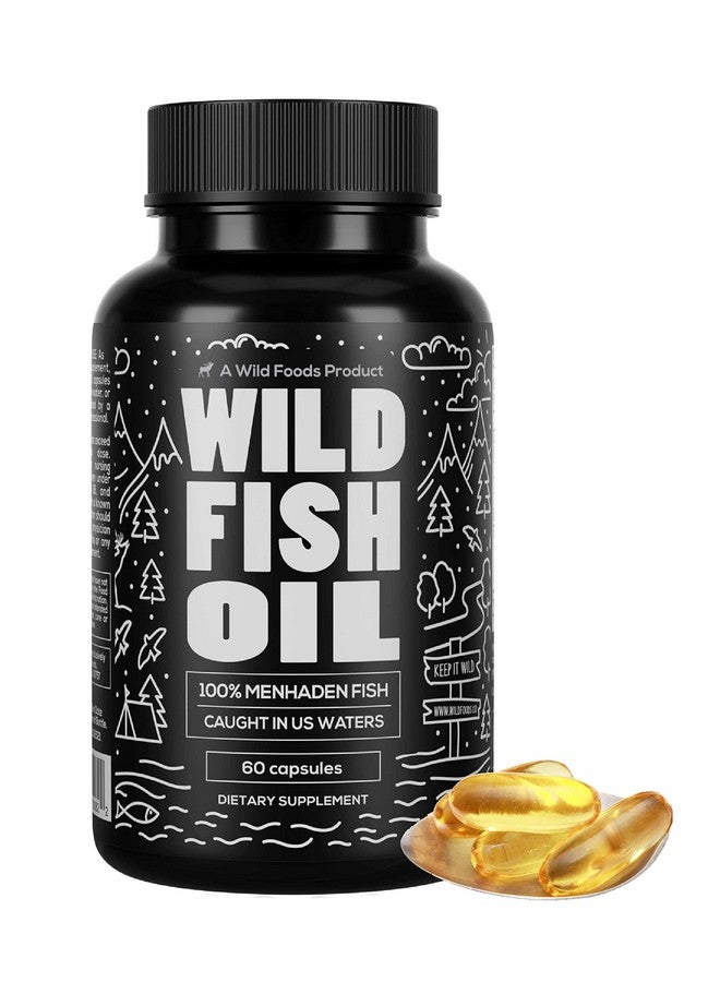 Wild Foods Wild Fish Oil Omega 3 Supplement ; Dpa Dha & Epa Wild Menhaden Caught U.S. Processed ; Nongmo & Gluten Free Health Supplements ; Nutritional Support ; 60 Capsules - Image 2