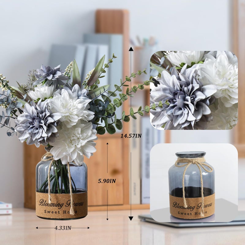 Leftover Faux Flowers in Vase,Artificial Flowers in Vase,Table Centerpieces for Dining Room,Flower Centerpieces for Tables,Fake Flowers in Vase,Kitchen Table Decor,Coffee Table Decorâ€¦ - Image 2