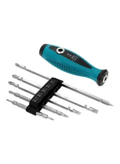 NIBEMINENT 5-Piece Two-Way Slotted Phillips Reversible Screwdriver Set Blue/Black/Silver  - Image 1