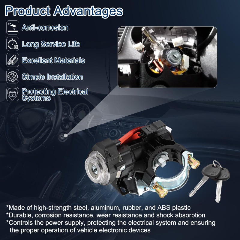 Kuttole 81905-F2230 Ignition Lock Cylinder Housing For 2017 2018 2019 2020 Hyundai Elantra Ignition Lock Switch Lock Cylinder Assembly With 2 Keys  Replaces 81905F2230 81905 F2230 Ignition Switch Kits - Image 4