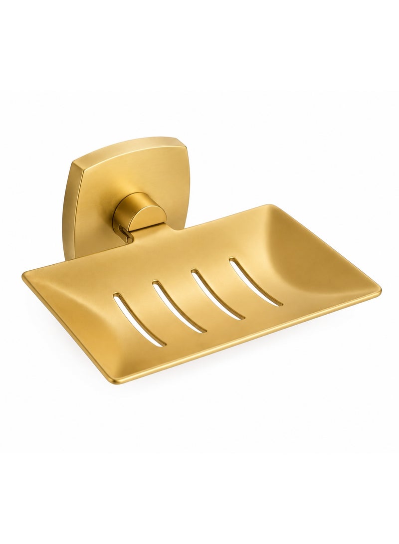 Stainless Steel Soap Holder with Square Base – Modern and Elegant Design (Gold) - Image 1