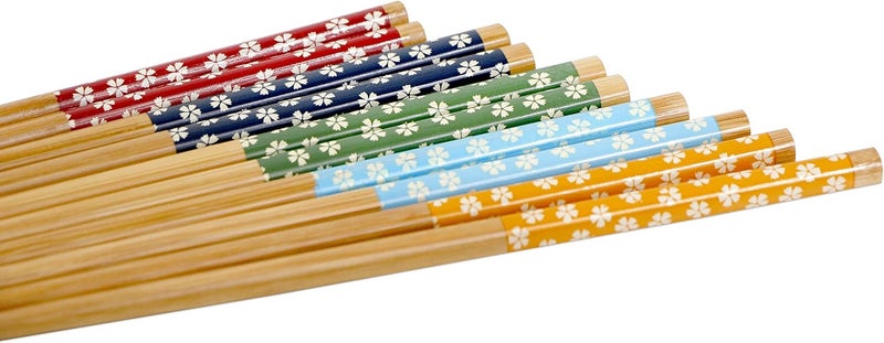 Exzact 10 Pairs Natural Bamboo Chopsticks Reusable Chopsticks Set - Image 4