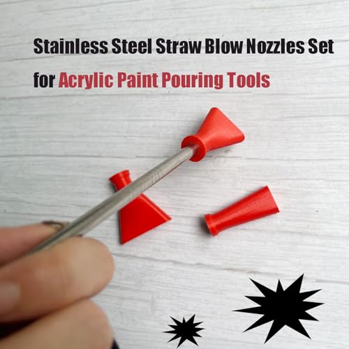 JILINWEI Stainless Steel Straw Blow Nozzles Set for Acrylic Paint Pouring Tools, Accessories Tool for Fluid Art Bloom and Dutch Pouring,4 Set Nozzles - Image 5