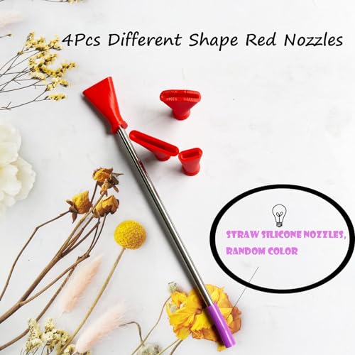 JILINWEI Stainless Steel Straw Blow Nozzles Set for Acrylic Paint Pouring Tools, Accessories Tool for Fluid Art Bloom and Dutch Pouring,4 Set Nozzles - Image 2