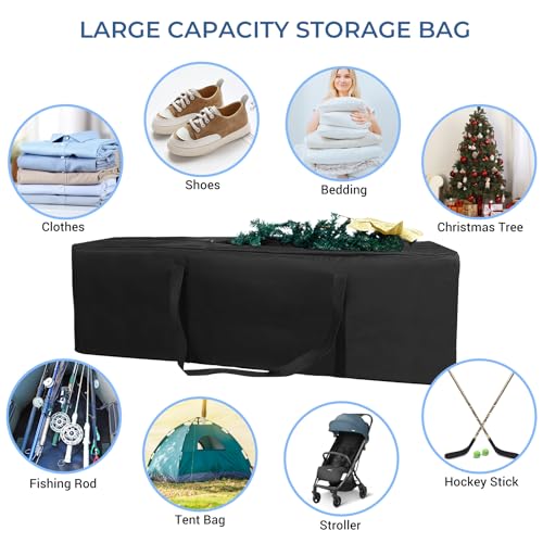 COOLBEBE 60" Sports Duffle Bag - 332L Extra Large Travel Duffel Luggage Bag with Upgrade Zipper, Sturdy & Water Resistant Long Duffle Bag for Camping Moving (Black 60inch) - Image 4