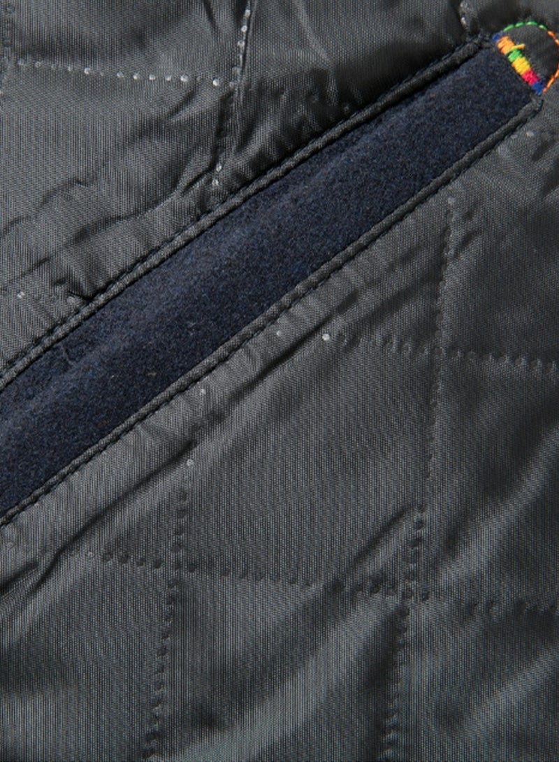 Loquat Men's Double Collar Wool Blend Coat Winter Thick Trench Jacket Navy Blue  - Image 5