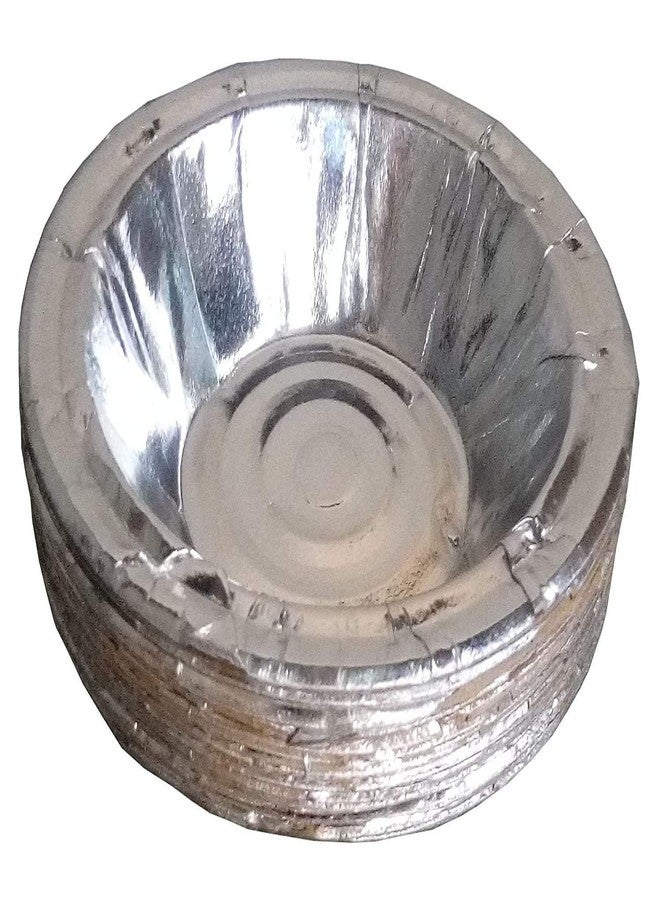 TRIPLC MOOLYAVAAN Products Disposable Silver Coated Paper Bowls/Cup for Party Kitchen and for Events (Pack of 40) - Image 1
