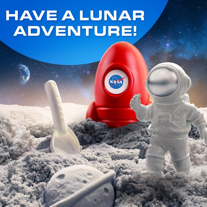 Blue Marble NASA Moon Sand Activity Kit â€“ STEM Educational Sensory Bin Filler with 1.5 lbs Moon Sand, Play Tray, Space Molds, Astronaut Figure, Shovel, NASA Sticker, Activity Booklet & Learning Guide - Image 2