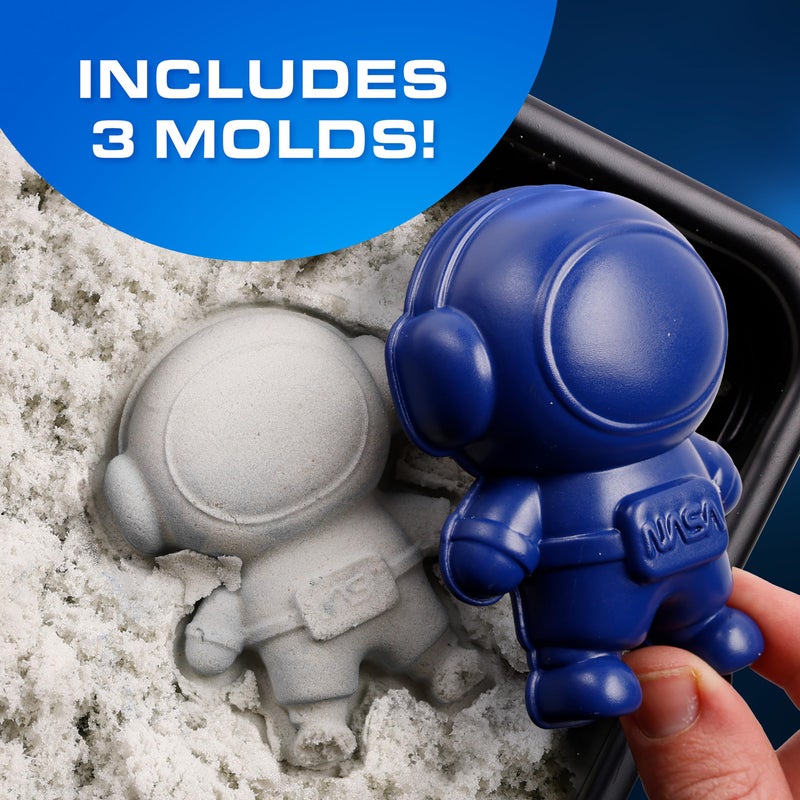 Blue Marble NASA Moon Sand Activity Kit â€“ STEM Educational Sensory Bin Filler with 1.5 lbs Moon Sand, Play Tray, Space Molds, Astronaut Figure, Shovel, NASA Sticker, Activity Booklet & Learning Guide - Image 4