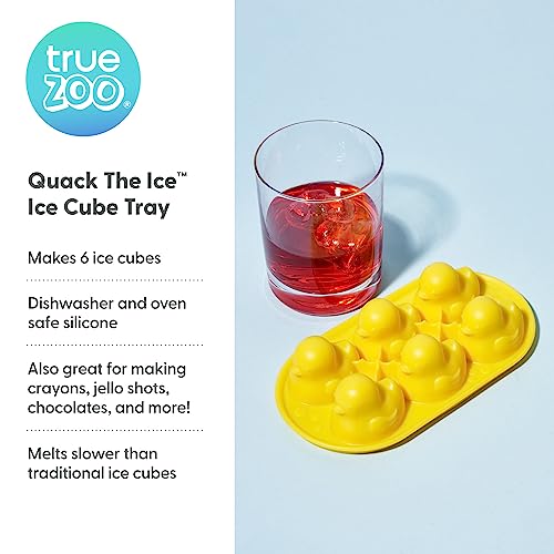 True Zoo TrueZoo Quack the Ice Duck Ice Cube Tray, Novelty Animal Ice Mold, Large, Makes 6 Ice Cubes, Yellow, Set of 1 - Image 2