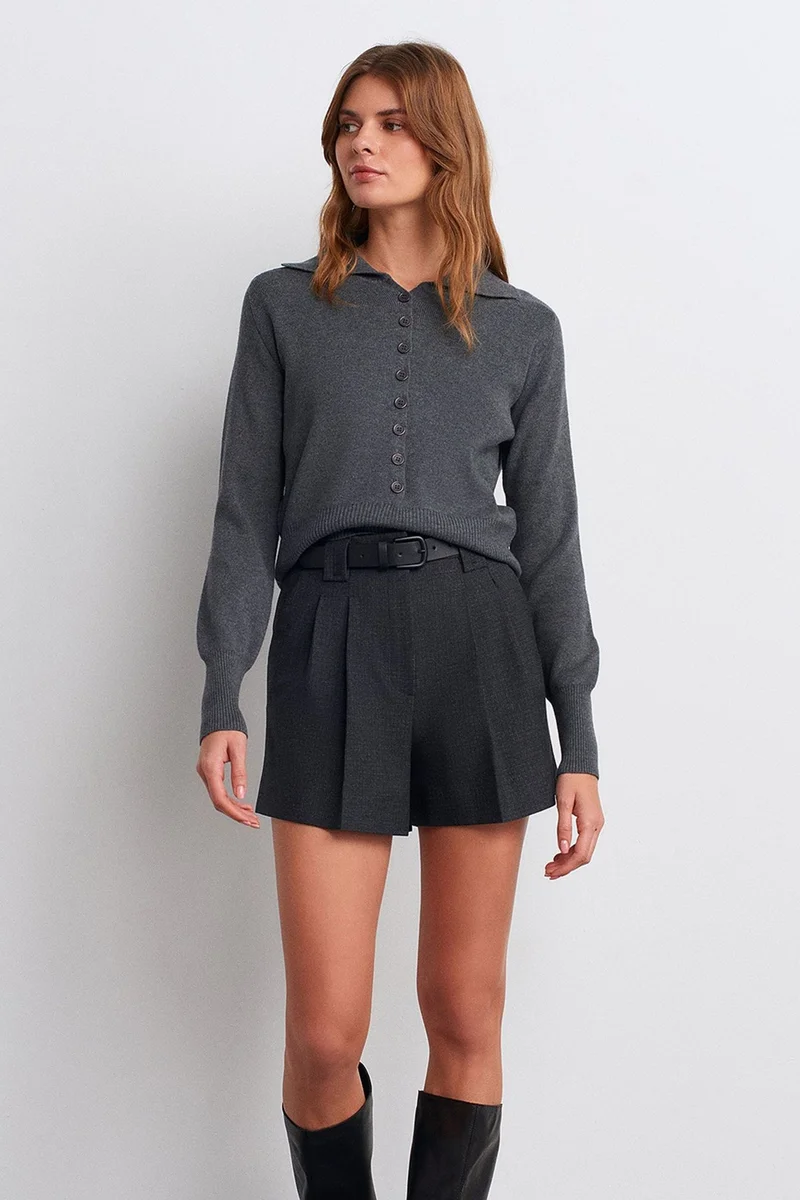 Dilvin Light Grey DILVIN Women's Acrylic Wool Blend Sweater for Women | Best Price UAE
