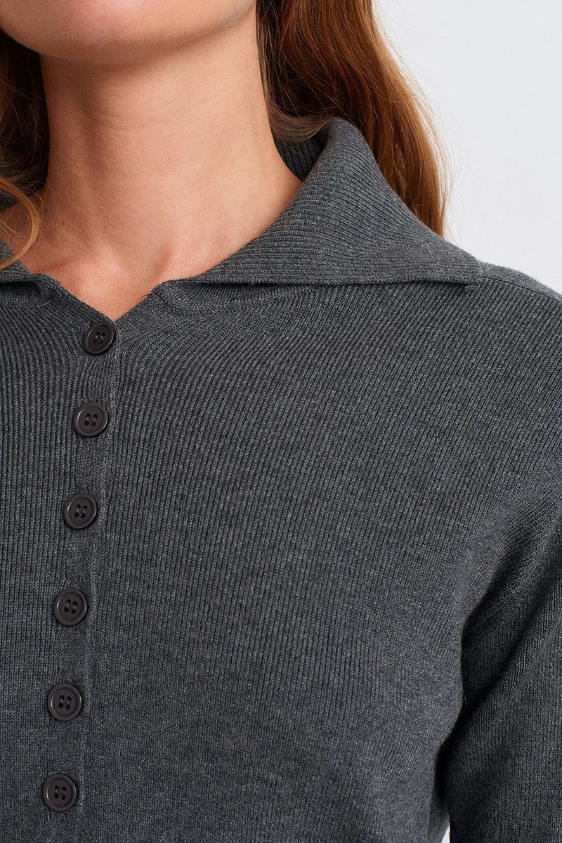 Dilvin Light Grey DILVIN Women's Acrylic Wool Blend Sweater for Women | Best Price UAE
